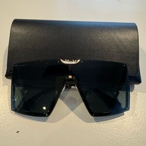 MaxMara Black Sunglasses with Gold Accent